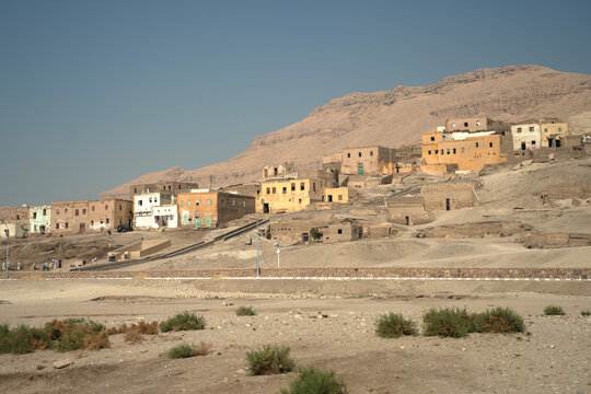 village in the mountains in egypt.Egyptian village at lyxor 