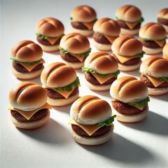 cute, miniature, funny stylized baby food mini burger