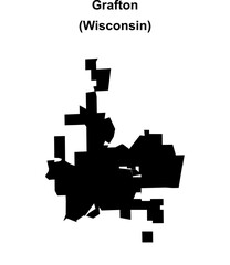 Obraz premium Grafton (Wisconsin) blank outline map