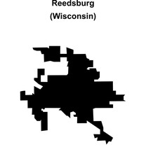 Fototapeta premium Reedsburg (Wisconsin) blank outline map