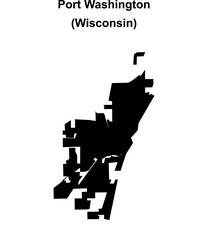 Port Washington (Wisconsin) blank outline map
