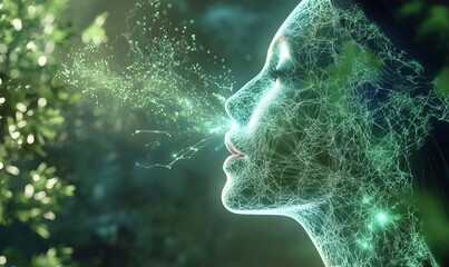 Visualization of bioelectricity technology convert organic materials into clean, renewable electricity.