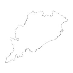 Fototapeta premium Odisha state blank outline map