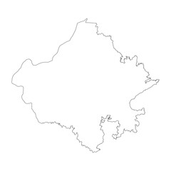 Rajasthan state blank outline map