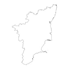 Obraz premium Tamil Nadu state blank outline map