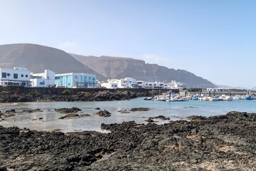 plages volcaniques à Lanzarote (Orzola), canaries, Espagne	