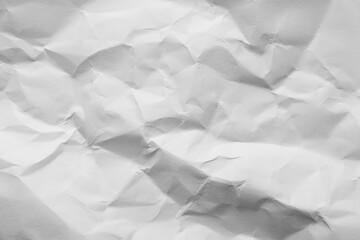 Fototapeta premium Abstract white recycled crumpled paper for background. Wrinkled paper texture background