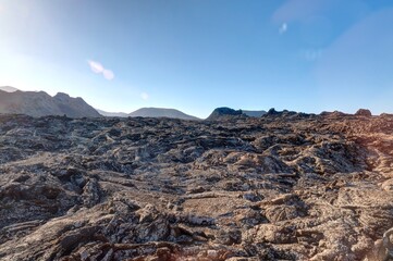 volcans du parc national de Timanfaya sur l'île de Lanzarote aux canaries en Espagne