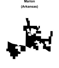 Obraz premium Marion (Arkansas) blank outline map