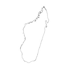 Madagascar blank outline map