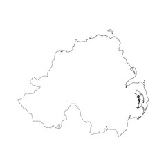Northern Ireland blank outline map