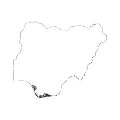 Nigeria blank outline map