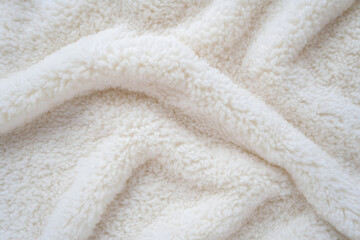 white plush fabric texture background , background pattern of soft warm material