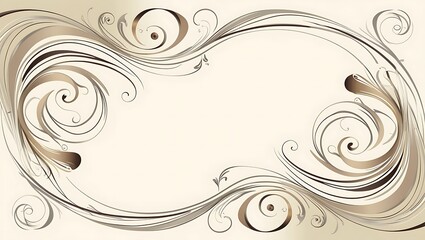 Fototapeta premium Elegant Swirling Floral Design Frame Background