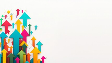 Customer Service Decision-making Colorful arrows representing growth and upward progress.