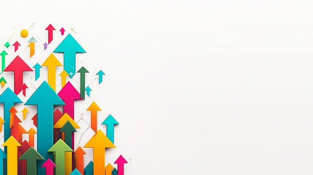 Customer Service Decision-making Colorful arrows representing growth and upward progress.