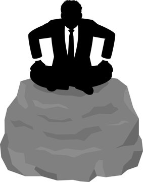 recommend clip art: 石の上に座る男性ビジネスマン