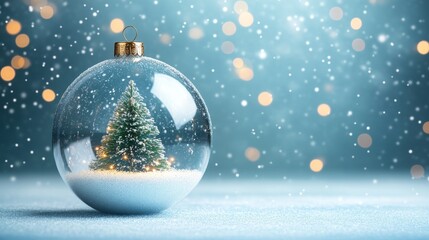 Christmas tree in transparent glass ball