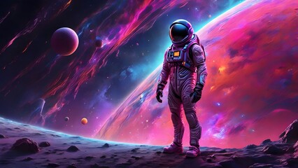 Astronaut in Luminous Infinity