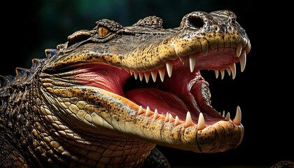 Obraz premium Mouth of a huge crocodile