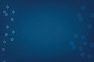 Light Blue technology background with connected hexagon. Free Space template with blank area for creative and design. Modern technology concept with line and dot connection.