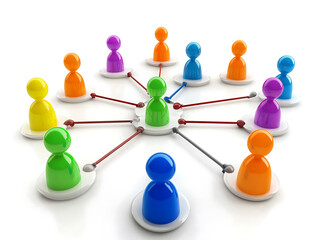 Network of business contacts and connections, symbolizing professional networking, corporate relationships, and strategic partnerships