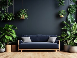 Fototapeta premium Modern Elegance: A Contemporary Living Room with Sophisticated Accents