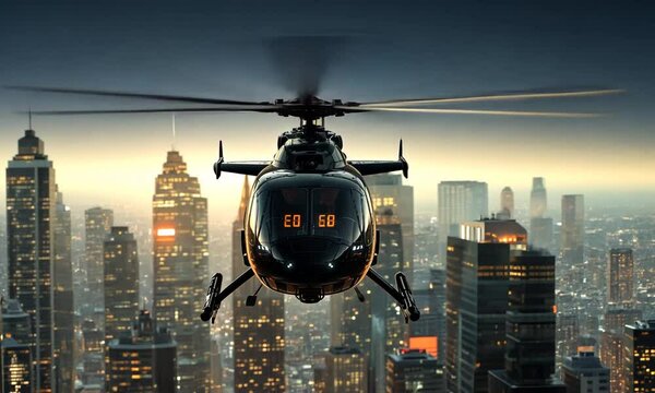 American utility helicopter Sikorsky UH-60 Black Hawk, isolated, sky background. Twin-engine military helicopter with M240 machine guns, air-to-ground missiles, Hydra rockets, bombs. Nato air force 3D