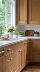 Fototapeta premium Modern Photorealistic Kitchen with Beautiful Natural Light