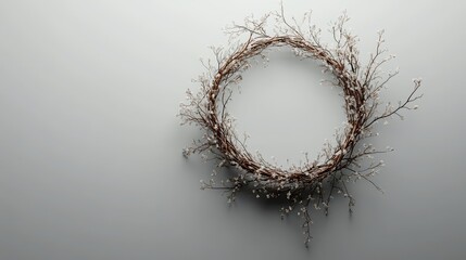 Image of a Modern Christmas Wreath Design in Minimalist Style