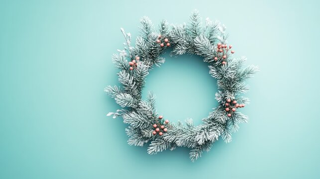 Image of a Modern Christmas Wreath Design in Minimalist Style