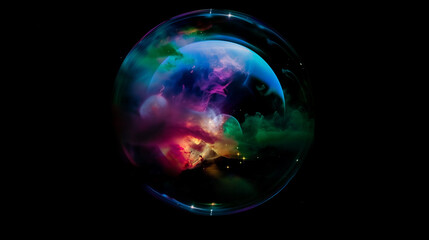 Fototapeta premium The stunning supernova explosion, surrounded by a colorful nebula, radiates beauty as it floats in the vast cosmos.