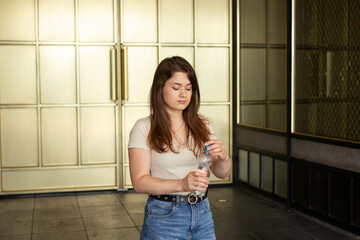 Woman drinking water