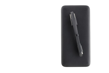 Additional self-contained external battery for charging mobile and other device. Power bank...