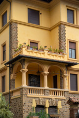 ornate building with a distinctive architectural style, likely from the early 20th century