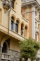 ornate building with a distinctive architectural style, likely from the early 20th century