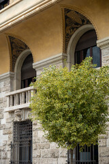 ornate building with a distinctive architectural style, likely from the early 20th century