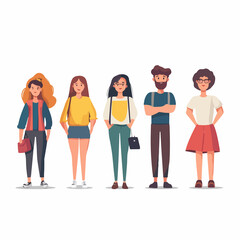 Fototapeta premium Diverse Group of People Characters Vector Illustration