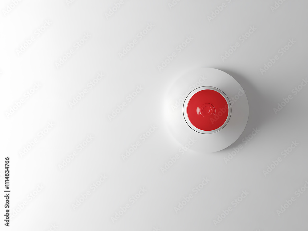 Poster Smoke detector and fire alarm in action background with copy space