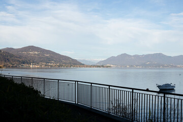 Winter overview on Lake Maggiore.