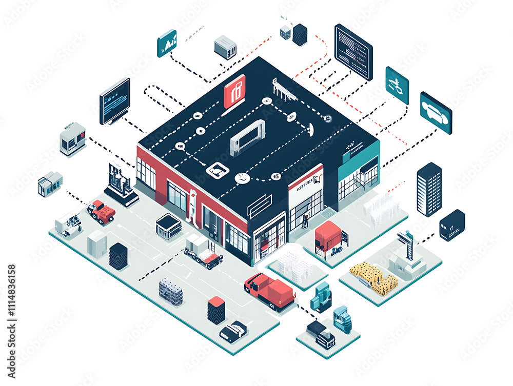 Leinwandbilder the internet of things iot in manufacturing, integration of connected devices to optimize production