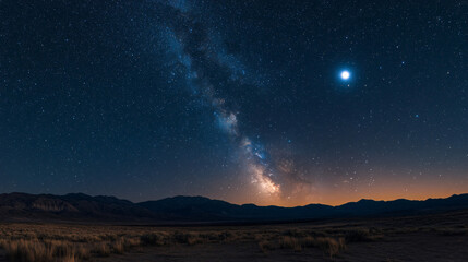 A distant view of Earth and Venus in alignment, with a starry backdrop.A distant view of Earth and Venus in alignment, with a starry backdrop.