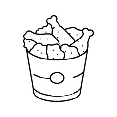fried chicken fast food line icon vector. fried chicken fast food sign. isolated contour symbol black illustration