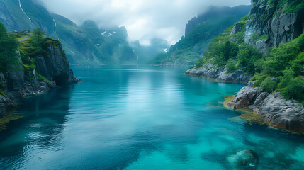 waterfall in the mountains