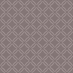 Fototapeta premium Simple geometric vector seamless pattern. Minimal texture with curved lines, rounded shapes, repeat tiles. Elegant vintage background in soft grey tones. Abstract geo design for decor, textile, pillow