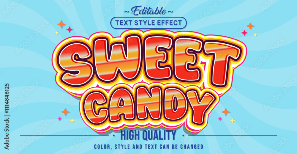Poster editable text style effect - sweet candy text style theme.