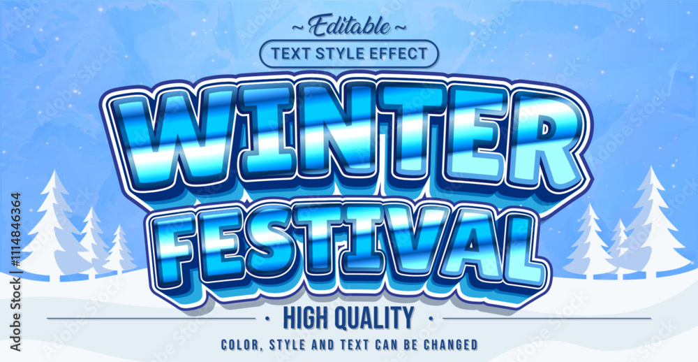 Poster Editable text style effect - Winter Festival text style theme.