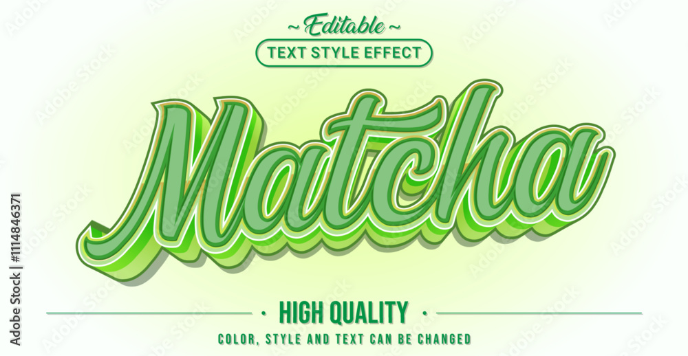 Aufkleber editable text style effect - matcha text style theme.