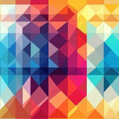 Fototapeta premium Colorful Geometric Triangle Pattern Seamless Wallpaper Design