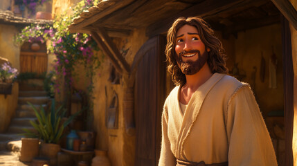 Obraz premium Jesus animated smiling